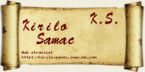 Kirilo Samac vizit kartica